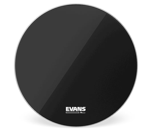 Evans EQ3 28" Black Bass Drum Head (No Port)