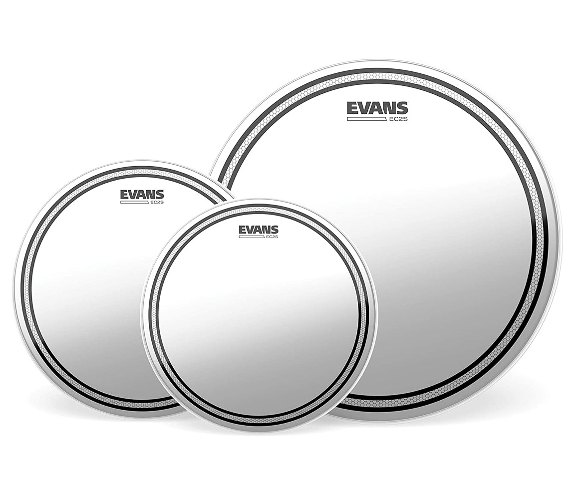 Evans EC2S Clear Fusion Pack (10", 12", 14") with 14" HD Dry Snare Batter