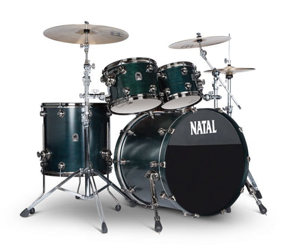 Natal 'The Originals' Walnut Traditional Jazz 18" Shell Pack in Cerulean Blue w/ Brushed Nickel Hardware, Natal, Drum Kits, Cerulean Blue, Jazz, 18/12/14