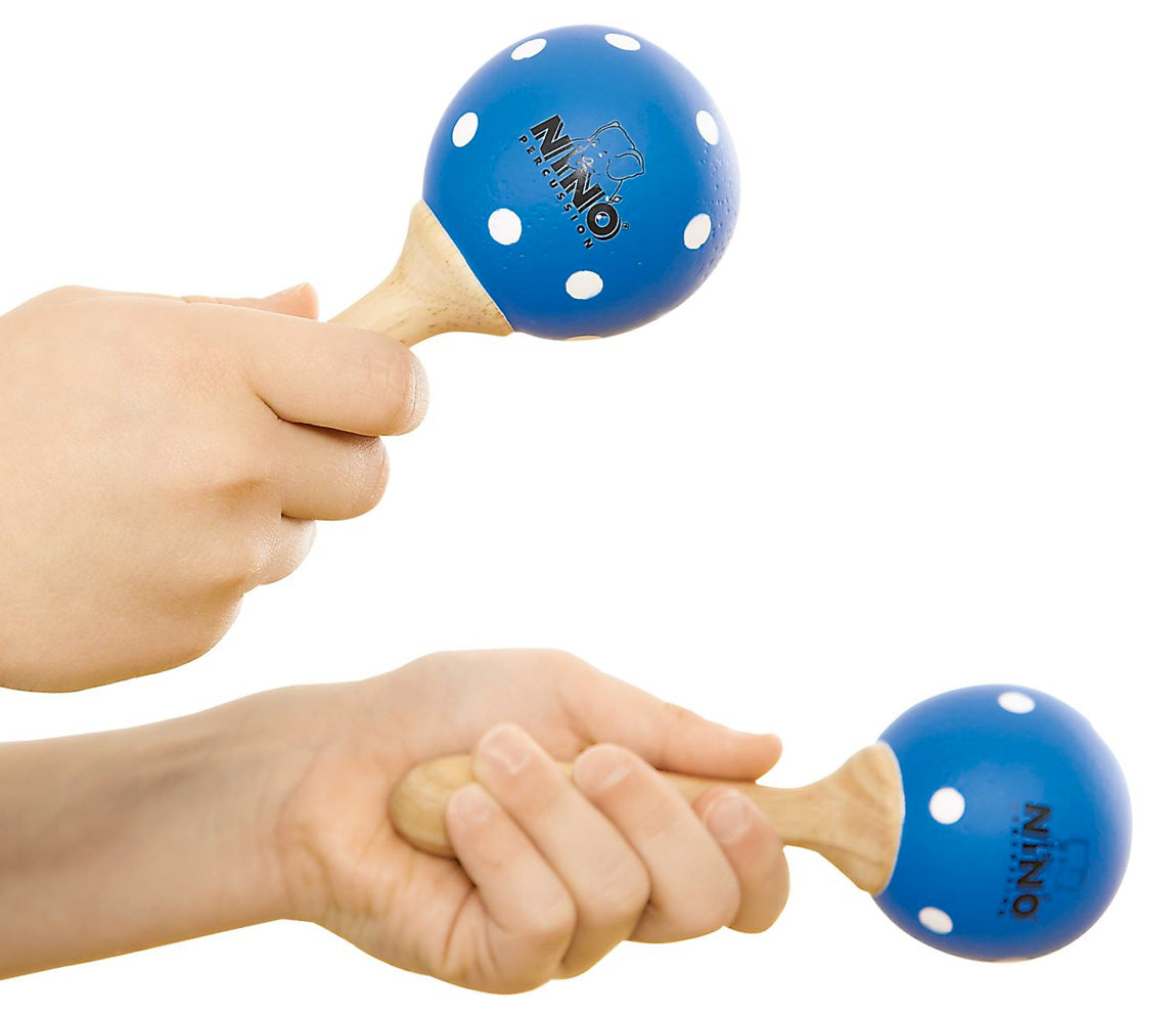 Nino Wood Maracas Blue Medium, Meinl Percussion, Hand Percussion, Blue, Wood