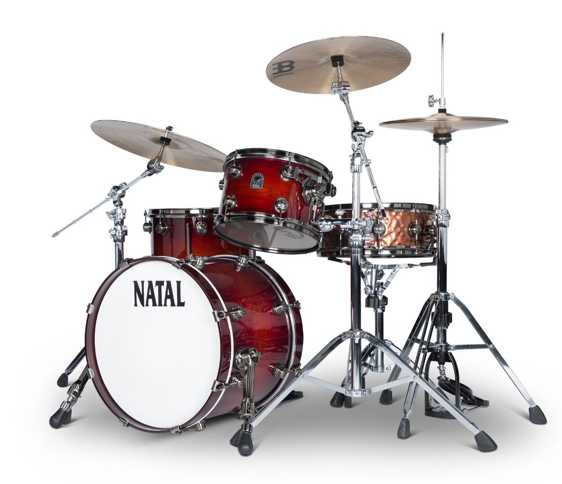 Natal 'The Originals' Walnut Fusion 20" 4-Piece Shell Pack in Sunburst Fade w/ Brushed Nickel Hardware, Natal, Acoustic Drum Kits, Fusion, 20", Sunburst Fade