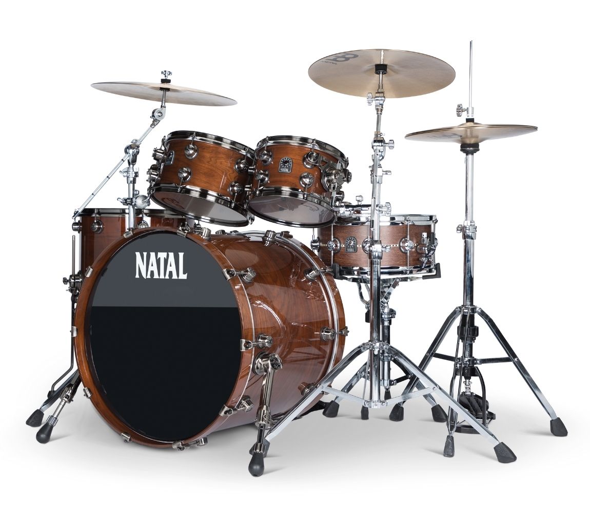 Natal 'The Originals' Walnut Traditional Jazz 18" Shell Pack in Natural Walnut w/ Brushed Nickel Hardware, Natal, Walnut, Drum Kit, 18/12/14