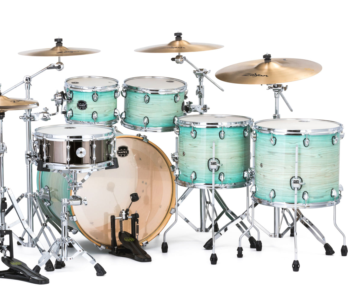 Mapex Armory Rock 6-Piece Shell Pack, Mapex, Drum Kits, Emerald Burst, Redwood Burst, Black Dawn, Ultramarine, 22" x 18" Bass Drum, 10" x 8" Tom, 12" x 9" Tom, 14" x 14" Floor Tom, 16" x 16" Floor Tom, 14" x 5.5" Snare Drum