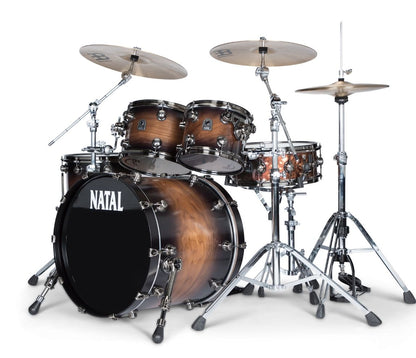Natal 'The Originals' Walnut Traditional Jazz 18" Shell Pack in Vintage Burst w/ Brushed Nickel Hardware, Natal, Vintage Burst, 18/12/14