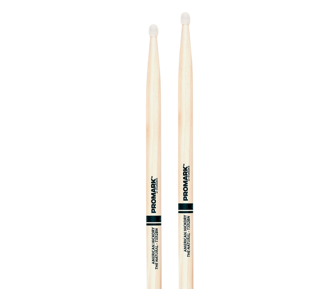 Promark 2B American Hickory with Natural Nylon Tip Drumsticks, Promark, Drumsticks, Hickory, 16