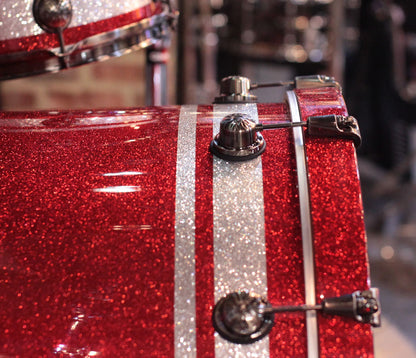 Natal "The Originals" Birch Shell Pack in Red Sparkle/Silver Sparkle Split Lacquer Bass Drum