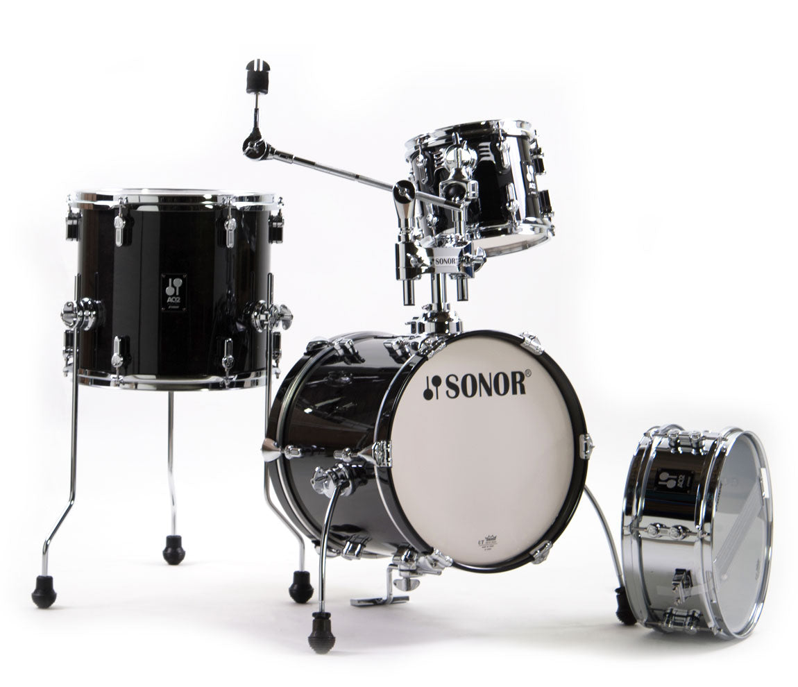 Sonor AQ2 Martini Set 4-Piece 14" Shell Pack in Transparent Stain Black, Sonor Drums, Sonor, Acoustic Drum Kits, Maple, Transparent Stain Black, Drum Lounge, 4-Piece Shell Pack, AQ2, 