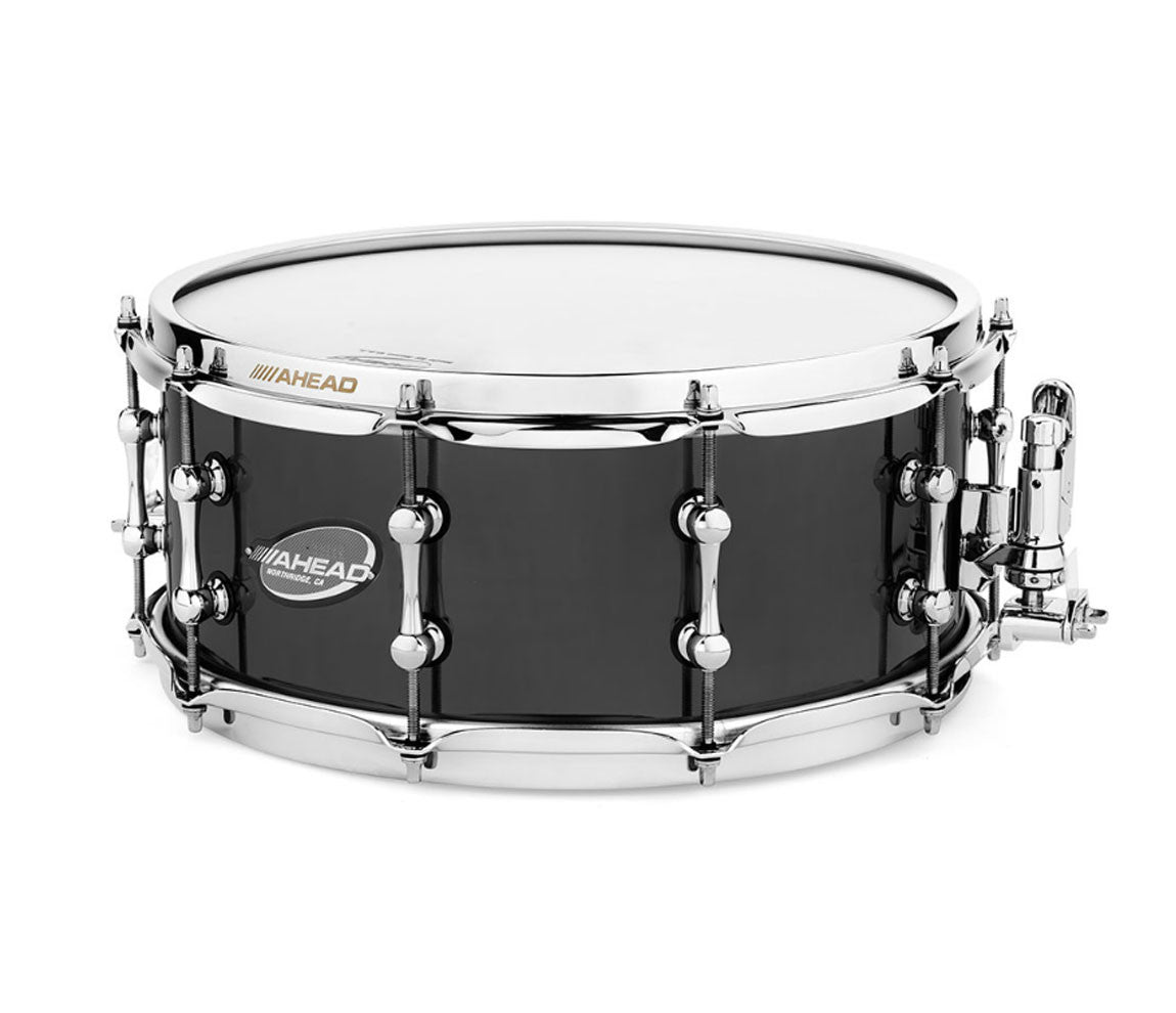 Ahead 13" x 6" Black Chrome on Brass Snare Drum with Dunnett Strainer, Ahead, Snare Drums, Drum Lounge, 13" x 6", Brass, Black Chrome snare,