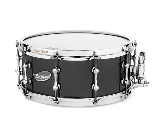 Ahead 6" x 14" Black Chrome on Brass Snare Drum with Trick Throw-Off, Ahead, Snare Drums, Drum Lounge, 6" x 14", Brass, Black Chrome, Special Order