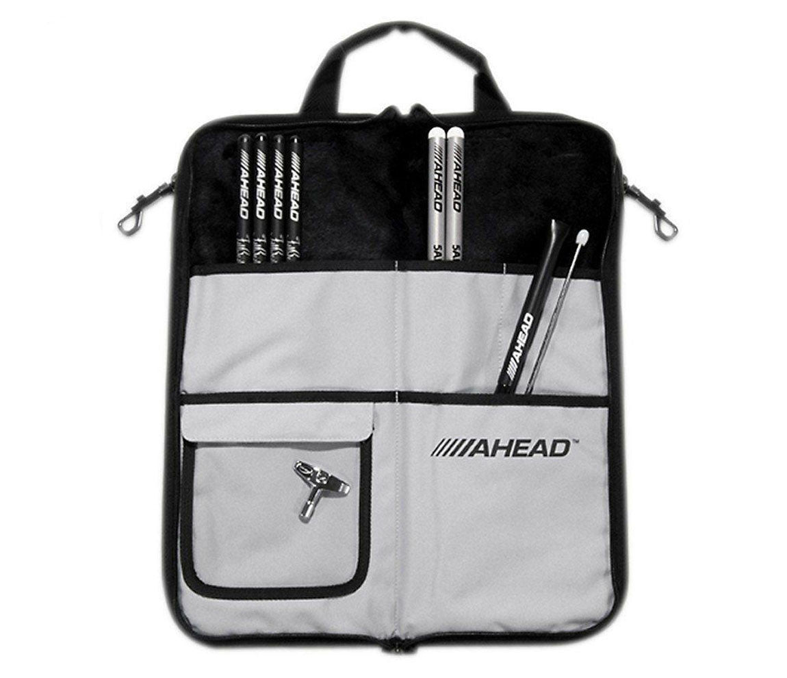 Ahead (ASB3) Deluxe Grey with Black Trim Stick Bag, Ahead, Drumstick Bags and Holders, Bags and Cases, Grey with Black Trim