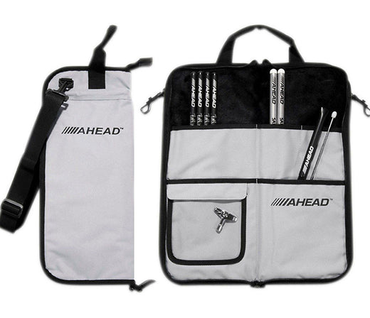 Ahead (ASB3) Deluxe Grey with Black Trim Stick Bag, Ahead, Drumstick Bags and Holders, Bags and Cases, Grey with Black Trim