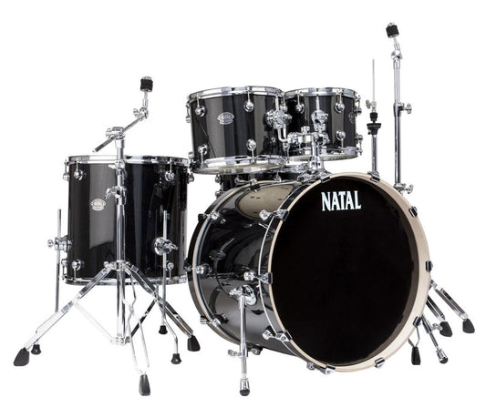 Natal Arcadia Poplar Fusion 20" 5-Piece Shell Pack with Hardware, Natal, Natal Drums, Arcadia, Drum Lounge, Acoustic Drum Kits, Fusion, Black