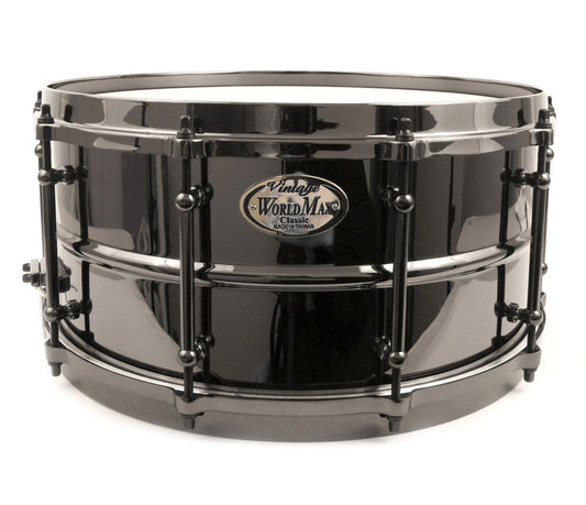 WorldMax 13" x 7" Black Brass Snare Drum with Black Hardware