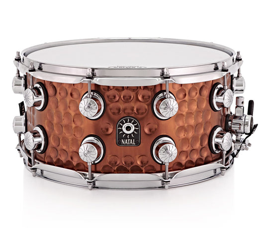 Natal 13" x 7" Hand Hammered Old Bronze Steel Snare Drum, Natal, Snare Drum, Old Bronze, 13" x 7", Drum Lounge