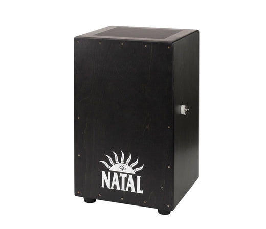 Black Cajon Black Panel, CJAN-L-SW-BB, White Natal Logo, Vendor: Natal, Type: Cajons, Finish: Black Surface, Natal Percussion