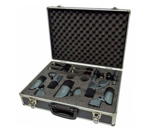 Carlsbro DM7 Drum Microphone Set in Case, Carlsbro, Microphones, Electronic Accessories, DM7, Black