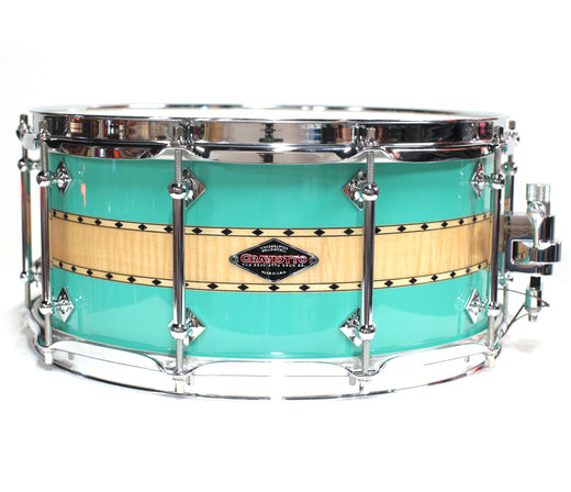 Craviotto Stacked Solid Sea Foam Snare Drum - Maple/Curly/Maple
