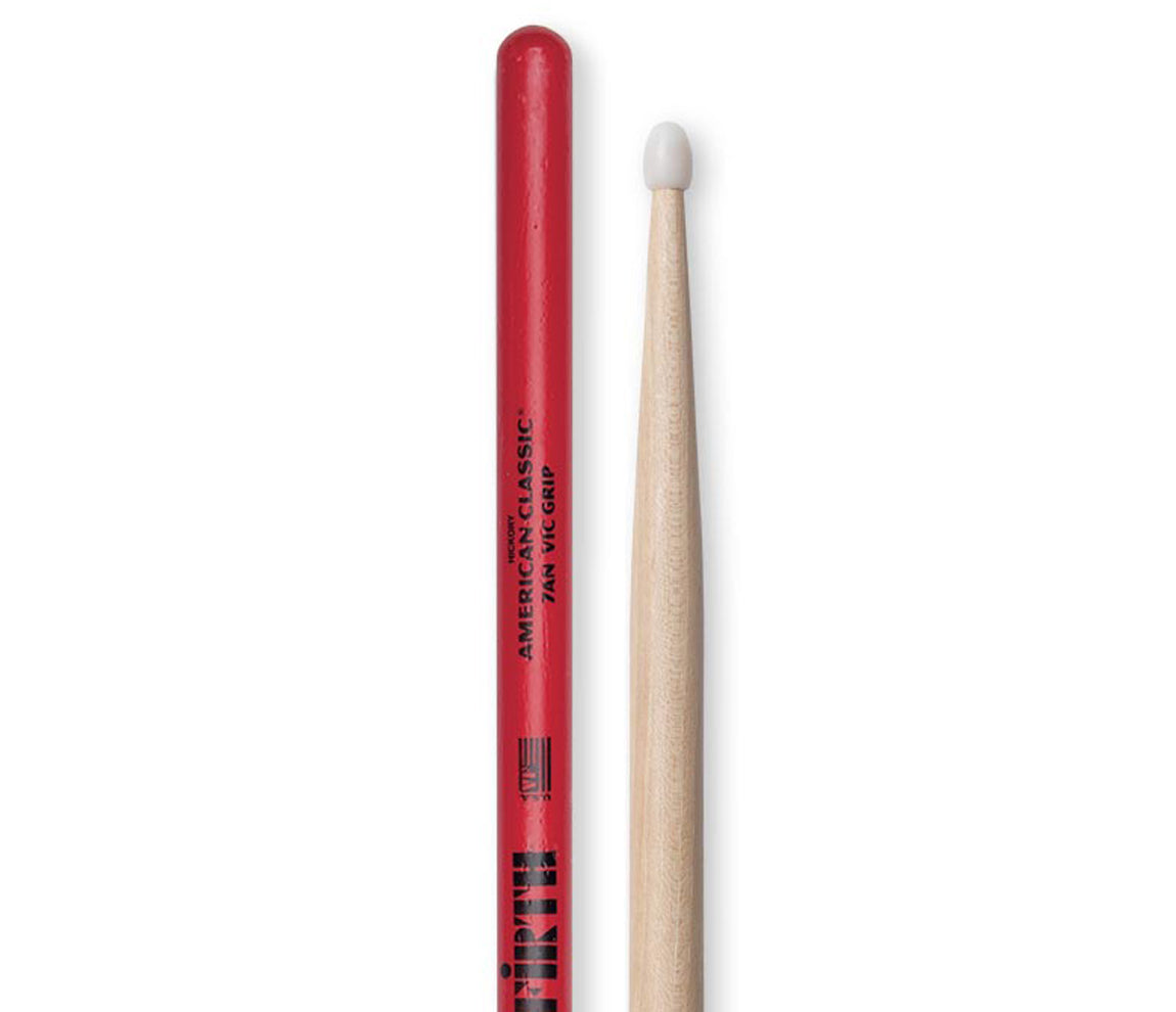 Vic Firth American Classic® 7AN Drumsticks -- nylon tip w/ VIC GRIP, Vic Firth, Drumsticks, Hickory
