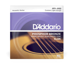 Daddario Phosphor Bronze Acoustic Guitar Strings - Custom Lite