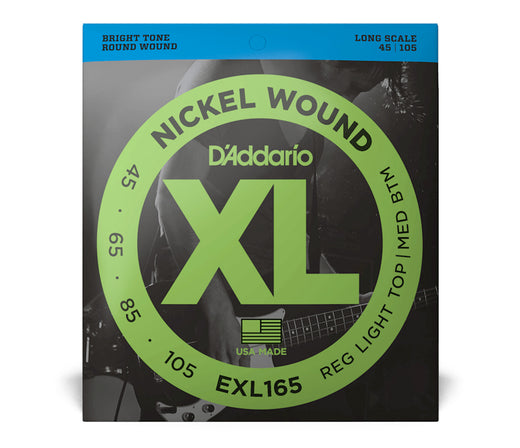 Daddario XL Nickel Wound Electric Bass Guitar Strings - Custom Light, Daddario, Guitar, Not Drums