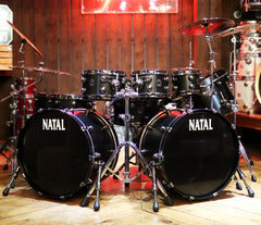 Natal 'The Beast' Matte Black Double Bass Drum Kit