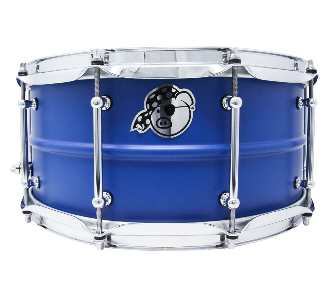 Pork Pie 14 x 6.5 Aluminium Snare Drum Painted in Dodger Blue