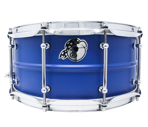 Pork Pie 14 x 6.5 Aluminium Snare Drum Painted in Dodger Blue