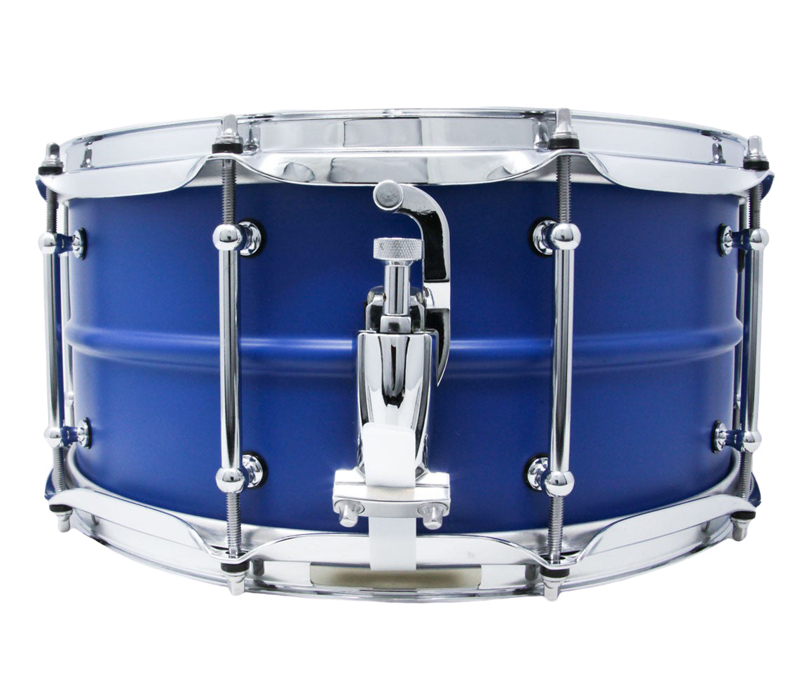Pork Pie 14 x 6.5 Aluminium Snare Drum Painted in Dodger Blue