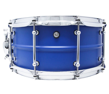 Pork Pie 14 x 6.5 Aluminium Snare Drum Painted in Dodger Blue