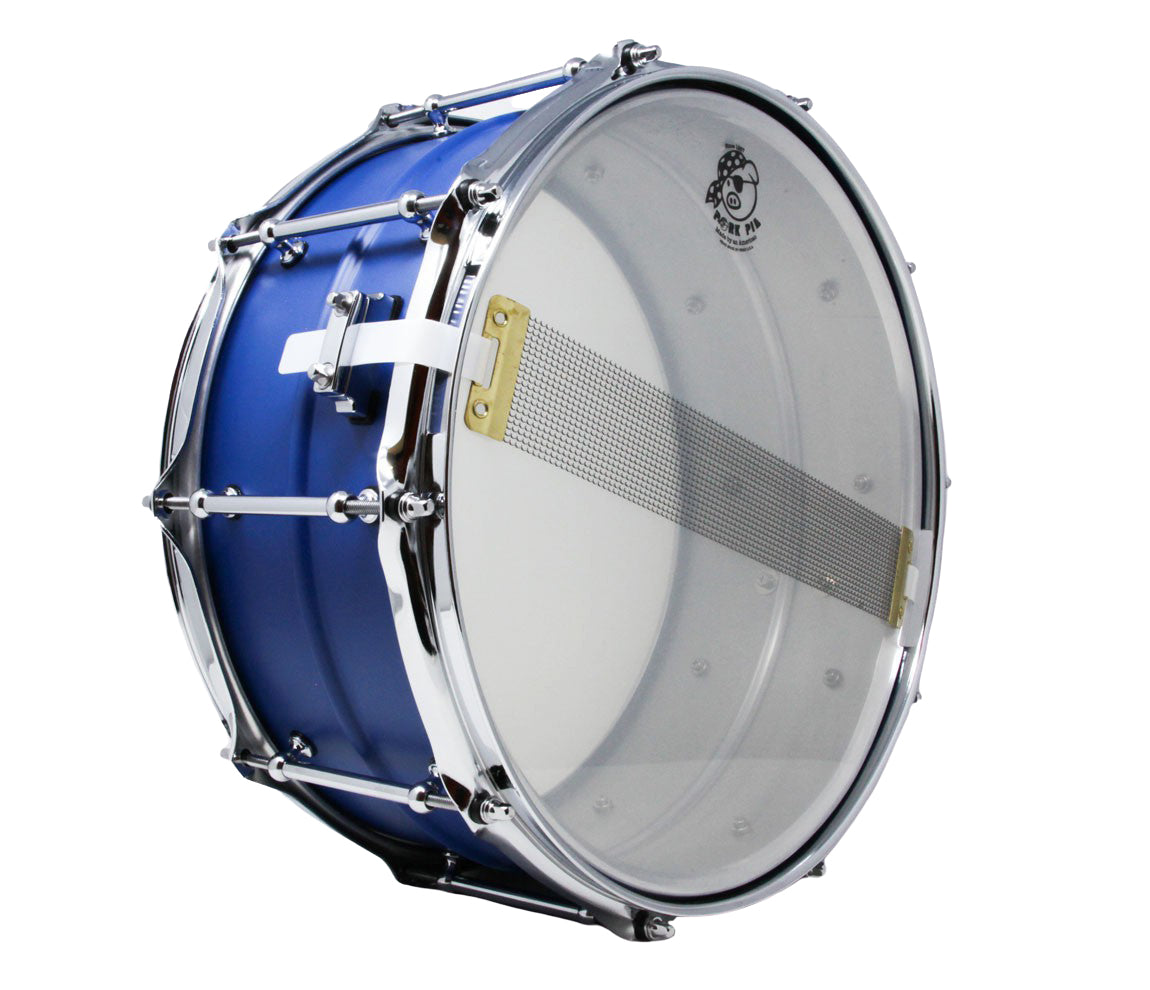Pork Pie 14 x 6.5 Aluminium Snare Drum Painted in Dodger Blue