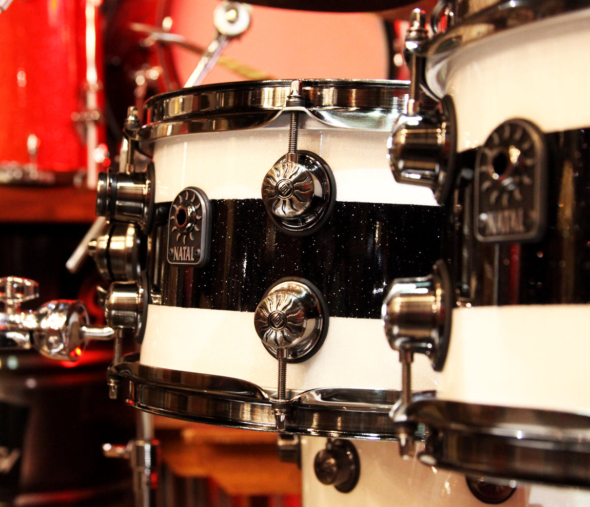 Natal 'The Originals' 6-Piece 22" Maple Shell Pack in White/Black Sparkle Finish