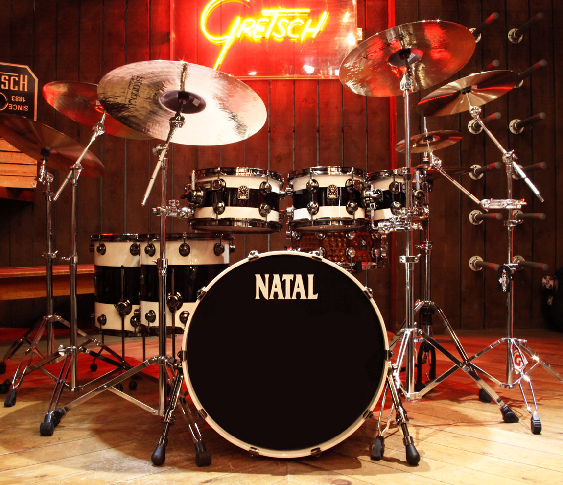 Natal 'The Originals' 6-Piece 22" Maple Shell Pack in White/Black Sparkle Finish