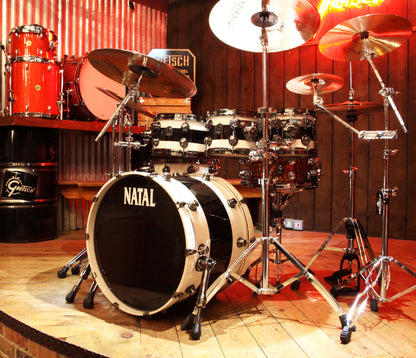 Natal 'The Originals' 6-Piece 22" Maple Shell Pack in White/Black Sparkle Finish