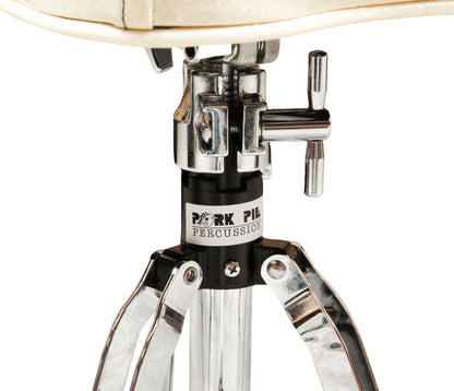 Pork Pie Big Boy Drum Throne Silver Sparkle with Zebra Top inc. Base