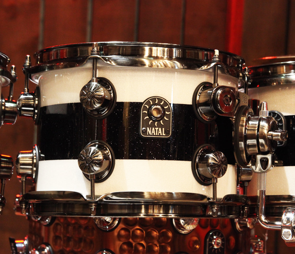 Natal 'The Originals' 6-Piece 22" Maple Shell Pack in White/Black Sparkle Finish