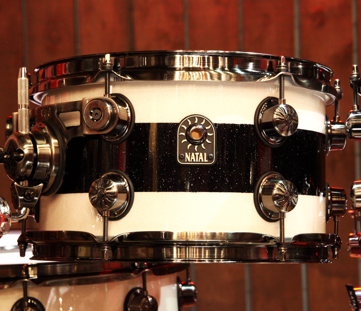 Natal 'The Originals' 6-Piece 22" Maple Shell Pack in White/Black Sparkle Finish