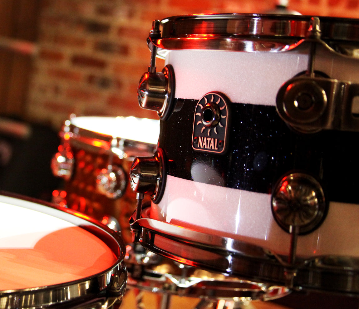 Natal 'The Originals' 6-Piece 22" Maple Shell Pack in White/Black Sparkle Finish