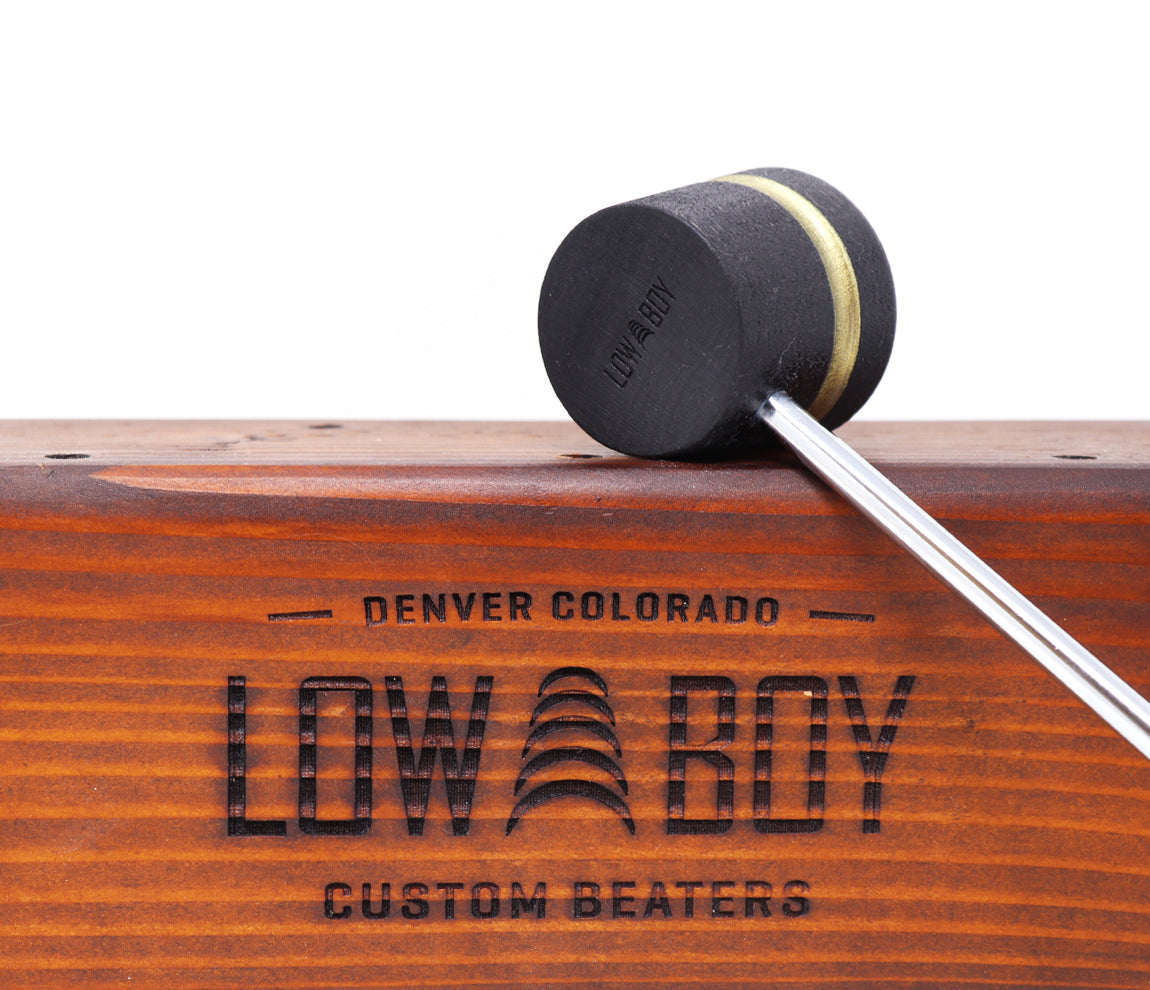 Low Boy Lightweight Leather Daddy Beater - Black with Gold Sparkle Stripe
