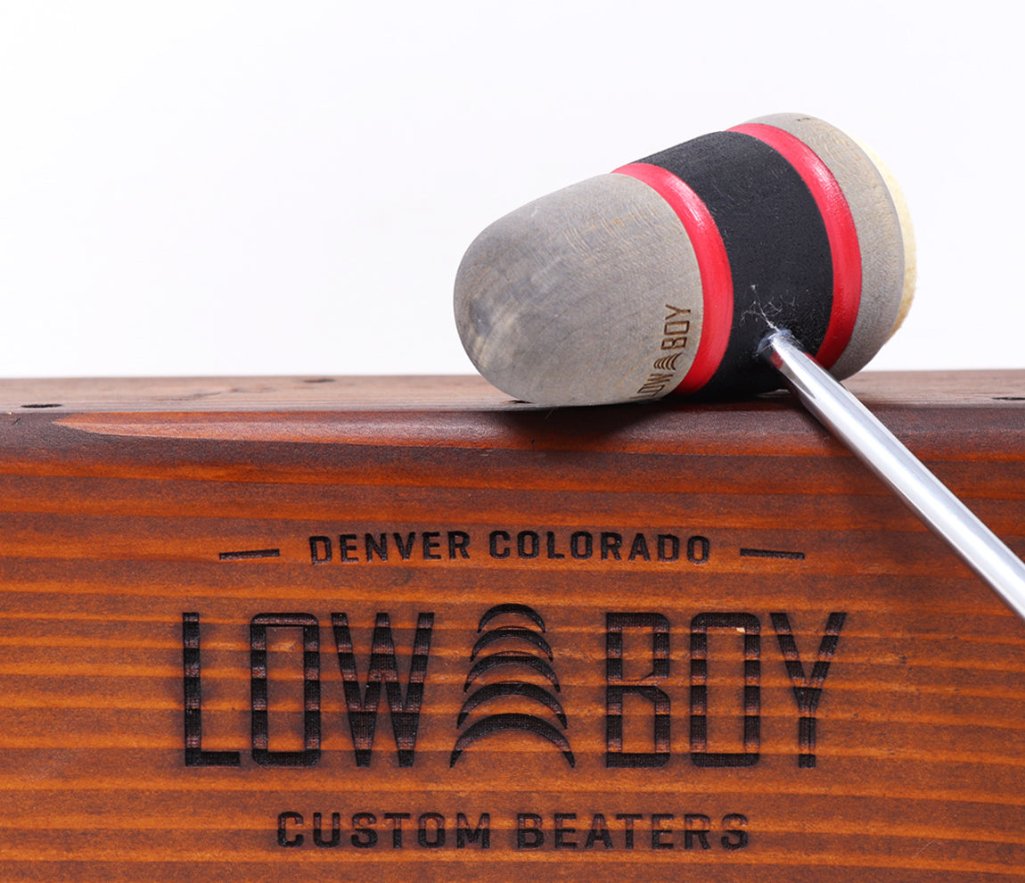 Low Boy Felt Daddy Beater - Silver/Black/Silver with Red Stripes