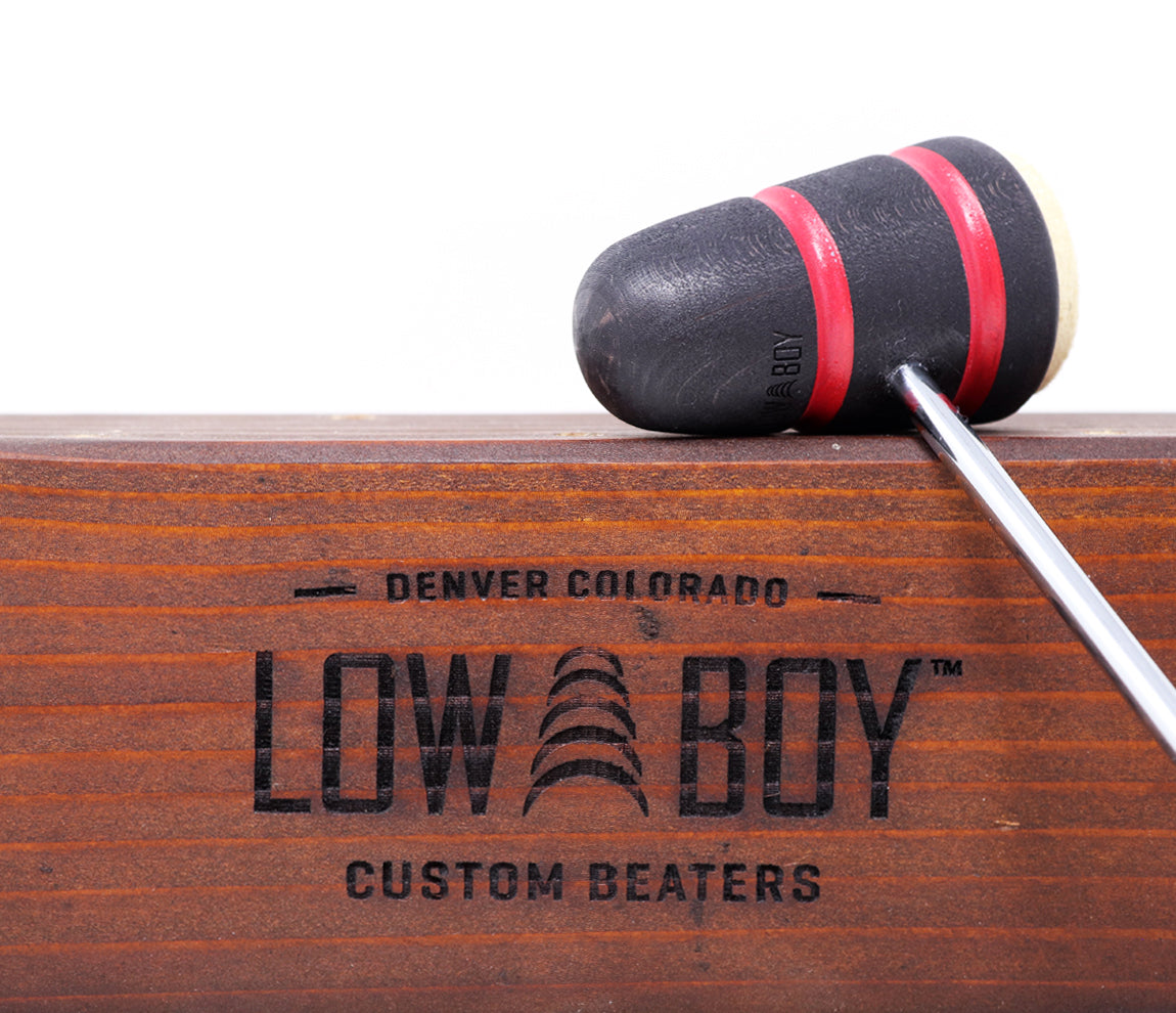 Low Boy Leather Daddy Beater - Black with Red Stripes