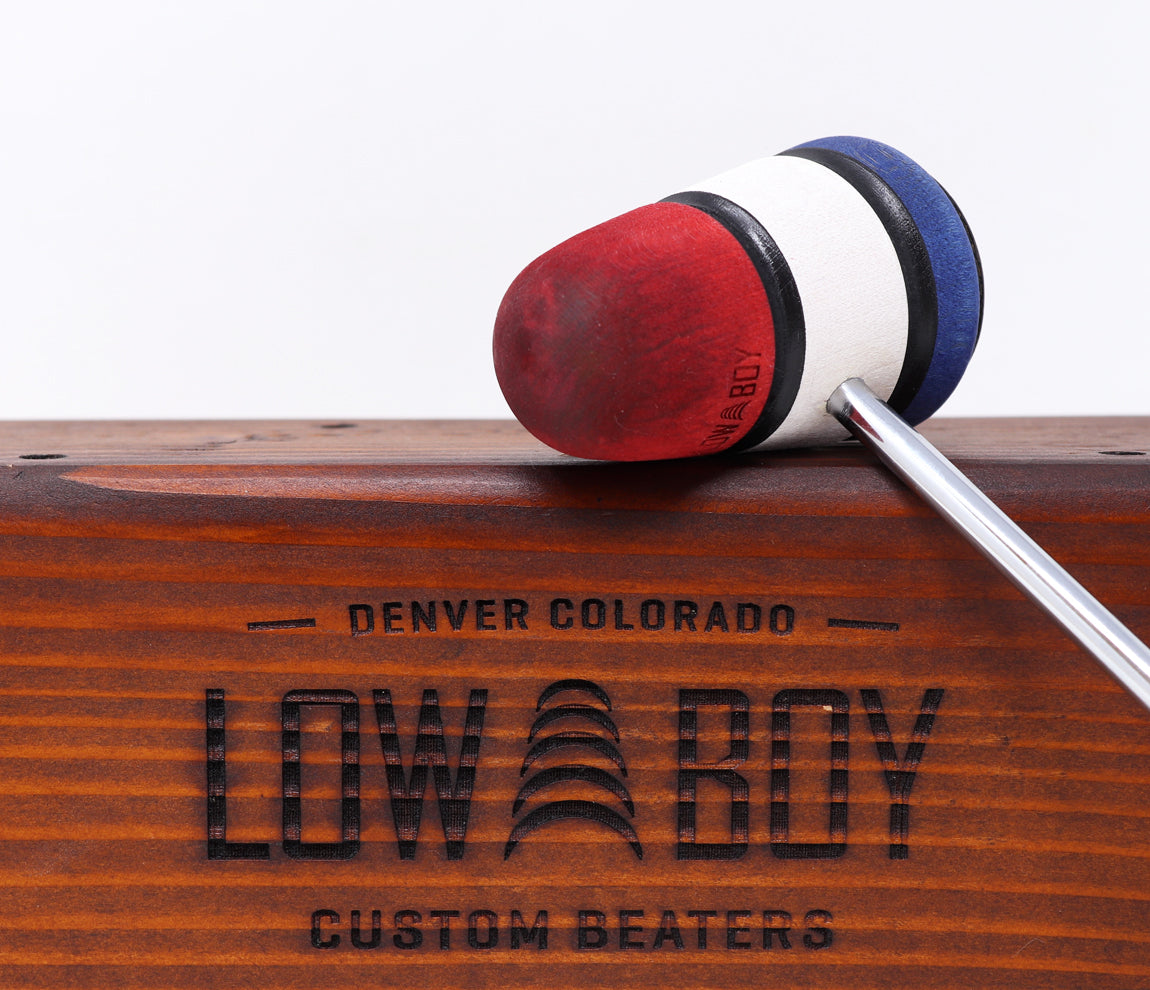 Low Boy Leather Daddy Beater - Red/White/Blue with Black Stripes