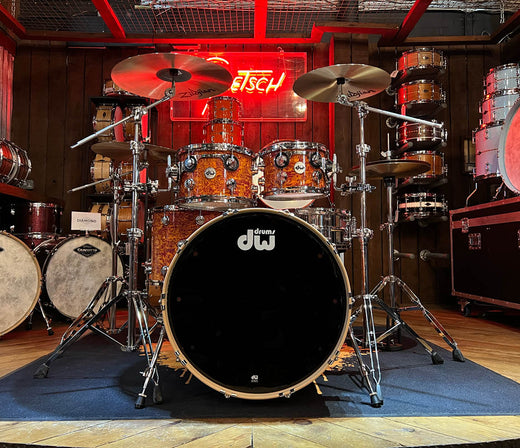 DW Collectors Series 4 Piece Drum Kit in Amber Swirl