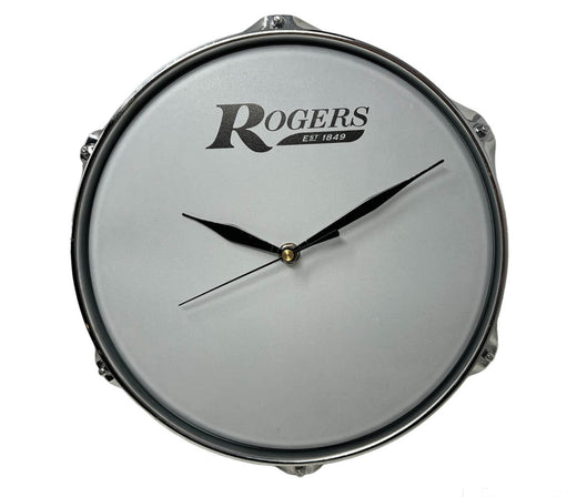 White with Black hands, Rogers Drum Head Inspired Wall Clock