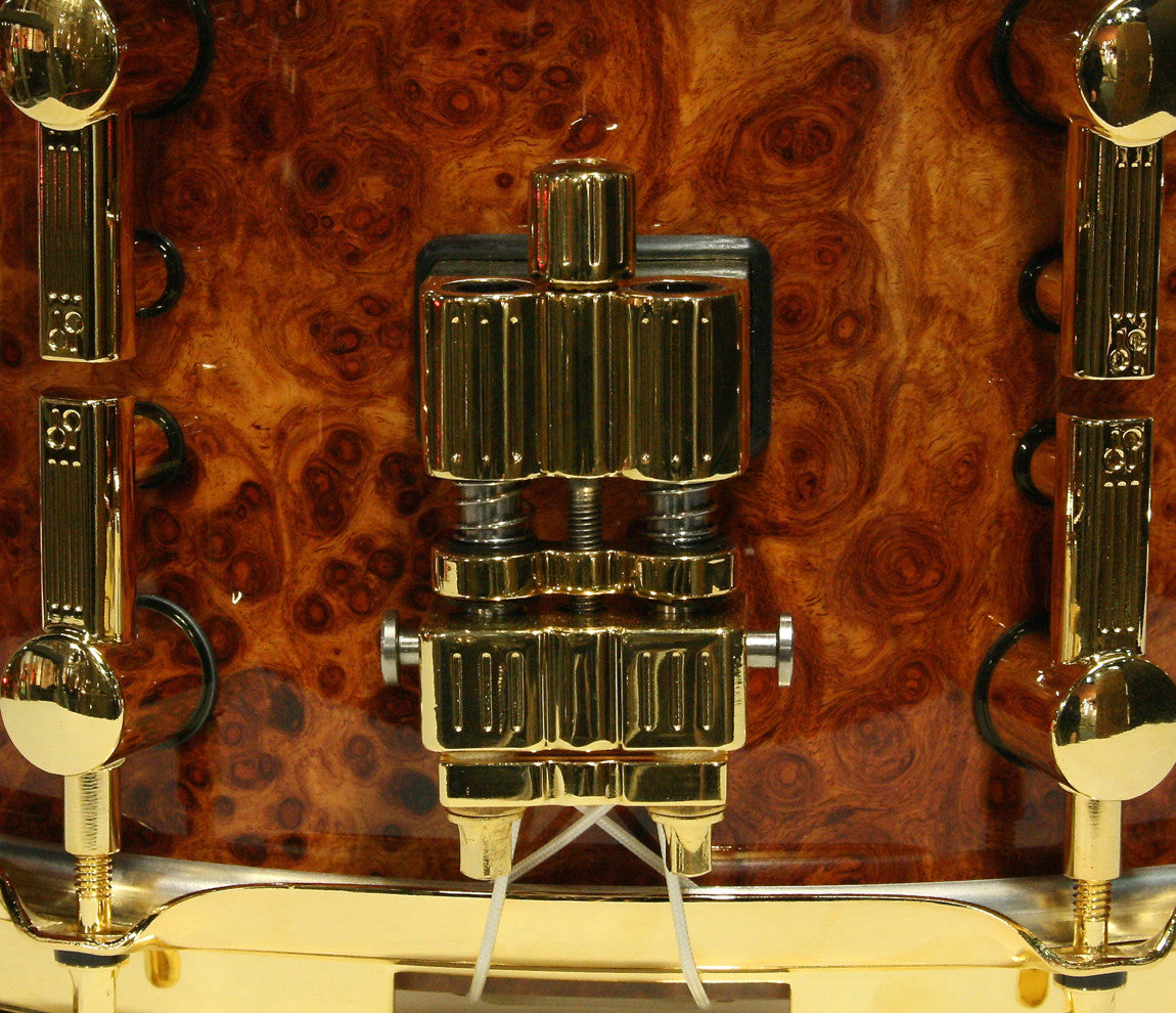 sonor maple snare drum with gold hardware