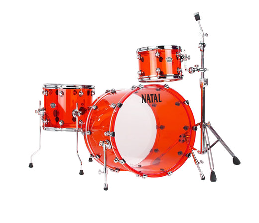 Natal Arcadia Arcylic 3-Piece Shell Pack in Transparent Red Acrylic Finish