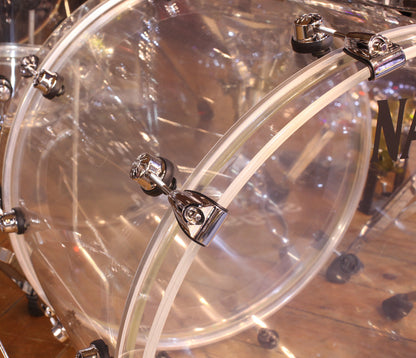 Natal Arcadia 3-Piece Shell Pack in Transparent Clear Acrylic Finish, Natal, Transparent Clear Acrylic, Acoustic Drum Kits, Acrylic 