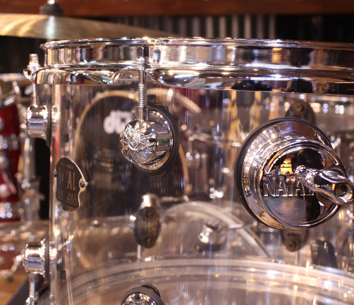 Natal Arcadia 3-Piece Shell Pack in Transparent Clear Acrylic Finish, Natal, Transparent Clear Acrylic, Acoustic Drum Kits, Acrylic 