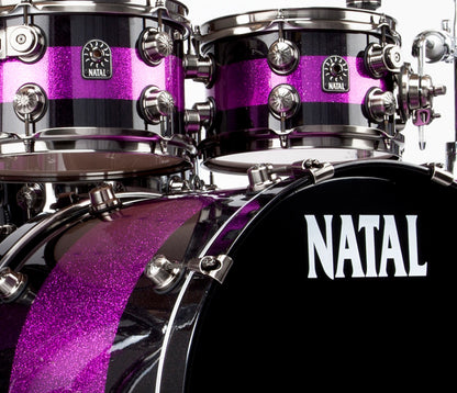 Natal Purple and Black Drum Kit - Pink Sparkle