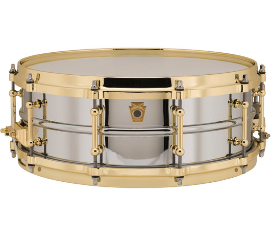 LUDWIG 14" x 5" Chrome Plated Brass w/Brass Hardware Snare Drum, 14" x 5", Chrome Plated, Brass, Drum Lounge