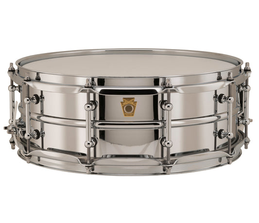 LUDWIG 14" x 5" Chrome Plated Brass w/Tube Lugs Snare Drum, Ludwig, Metal Snare Drums, 14" x 5", Chrome Plated, Brass, Drum Lounge